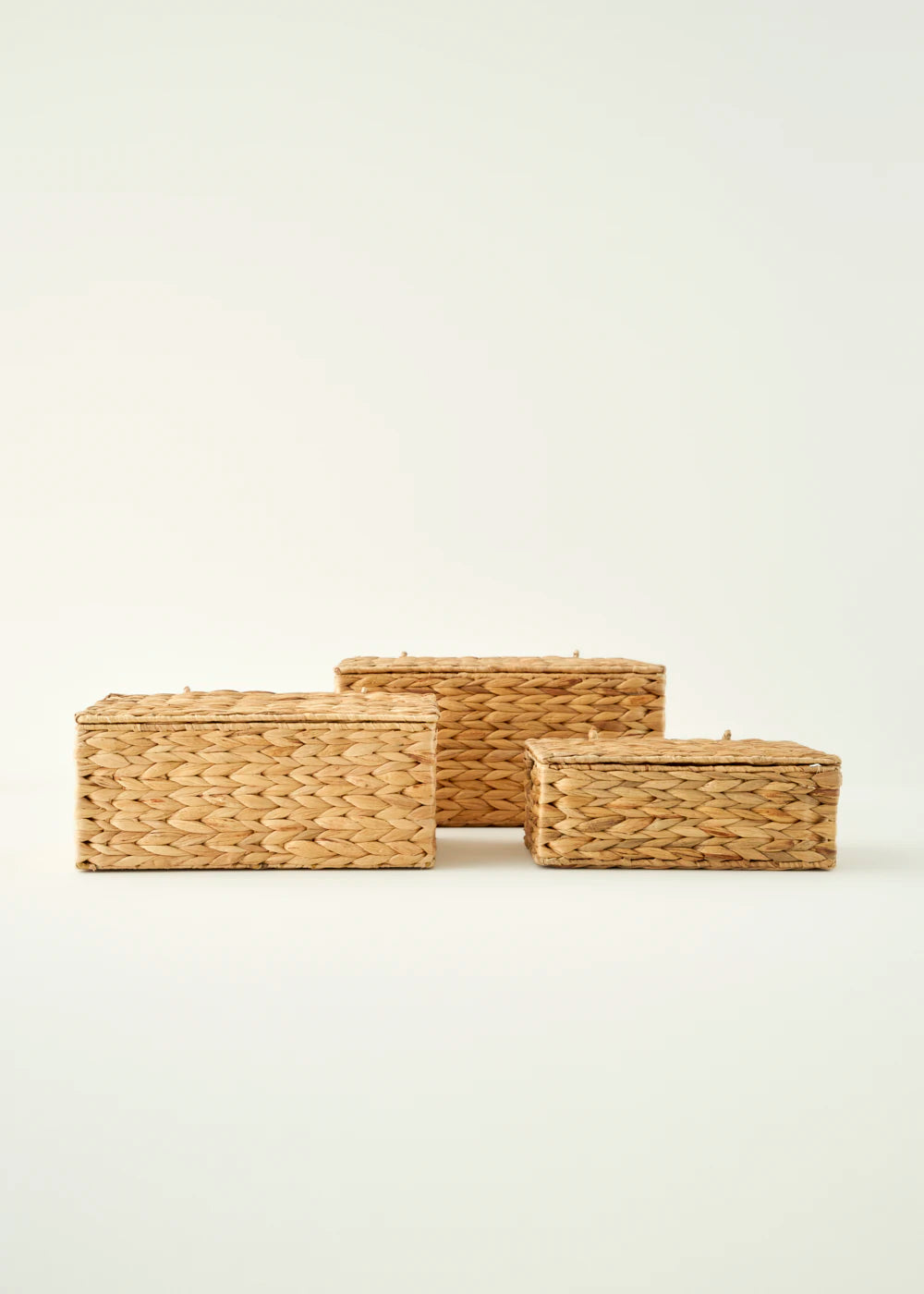 Glore Hasır Kapaklı Sepet Naturel (33x24x15 cm) - 36x28x18 cm - NATUREL - 2