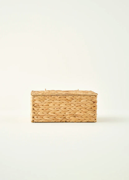 Glore Hasır Kapaklı Sepet Naturel (33x24x15 cm)