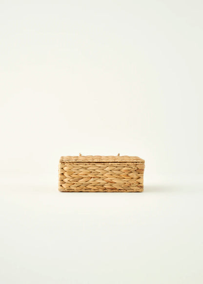 Glore Hasır Kapaklı Sepet Naturel (33x24x15 cm)