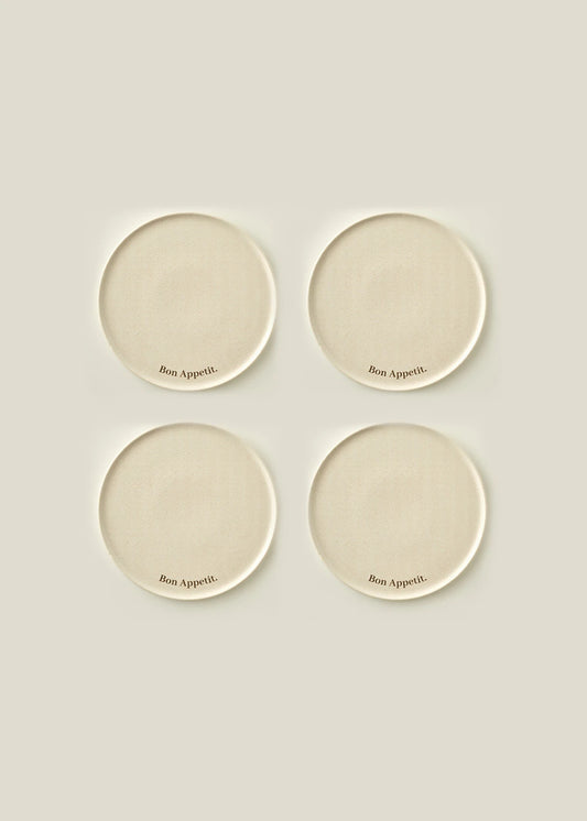 Bon Appetit Porselen Pasta Tabağı 4'lü Krem (21 cm)
