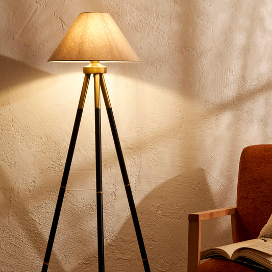 Belvano Siyah-Eskitme Tripod Lambader Siyah (45x143 cm) - 2