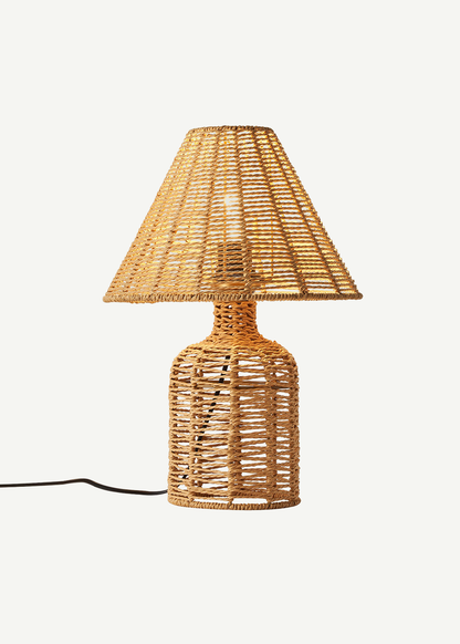 Serdon İpli Rattan Hasır Abajur Naturel (28x40 cm)