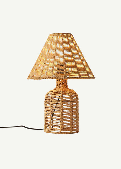 Serdon İpli Rattan Hasır Abajur Naturel (28x40 cm)