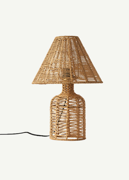 Serdon İpli Rattan Hasır Abajur Naturel (28x40 cm)