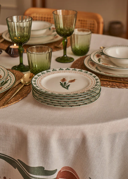 Tulip Porselen 6'lı Pasta Tabağı Seti (21 cm)