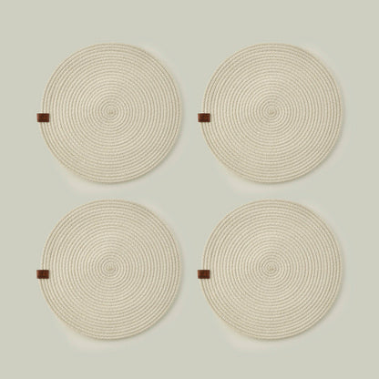 %100 Pamuk Lino Amerikan Servis 4'lü Krem (36 cm)
