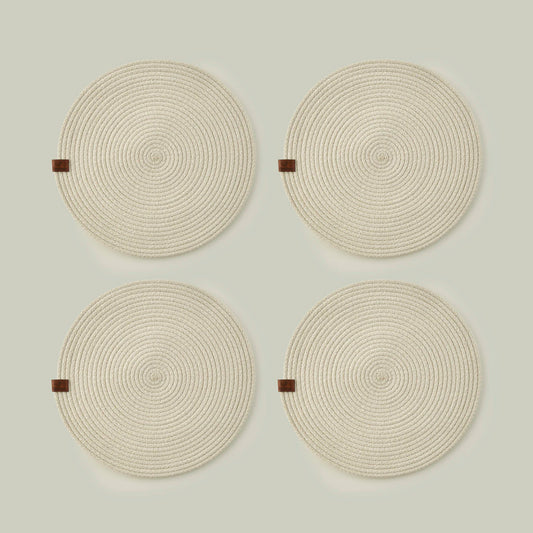 %100 Pamuk Lino Amerikan Servis 4'lü Krem (36 cm)