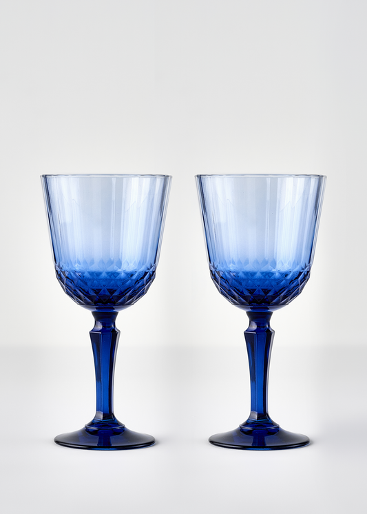 Colore Kesme Kadeh 2'li Mavi (310 cc)