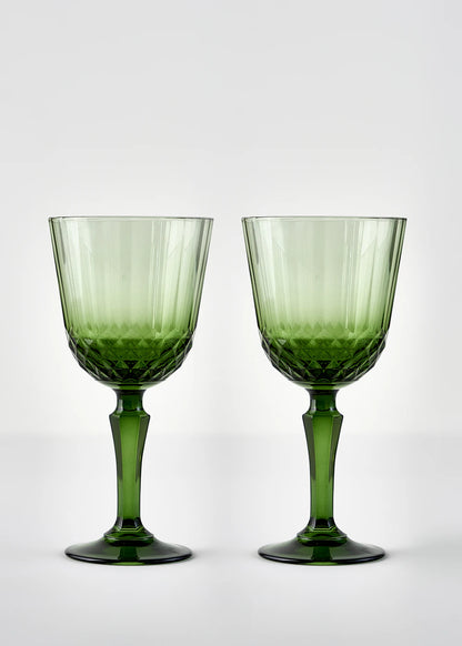 Colore Kesme Kadeh 2'li Yeşil (310 cc)