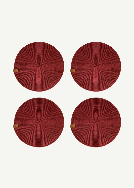 %100 Pamuk Lino Amerikan Servis 4'lü Bordo (36 cm)