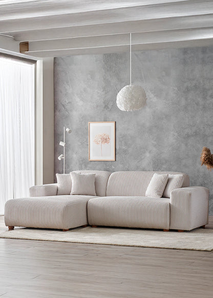 Morgan L Koltuk Beyaz (95x255x58 cm)