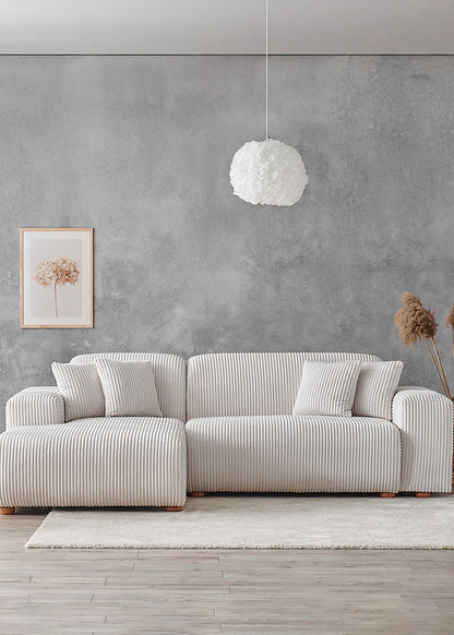 Morgan L Koltuk Beyaz (95x255x58 cm)