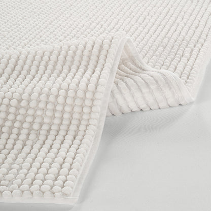 Mochi Peluş Halı Bej (100 yuvarlak cm) - 100 cm - BEYAZ - 2
