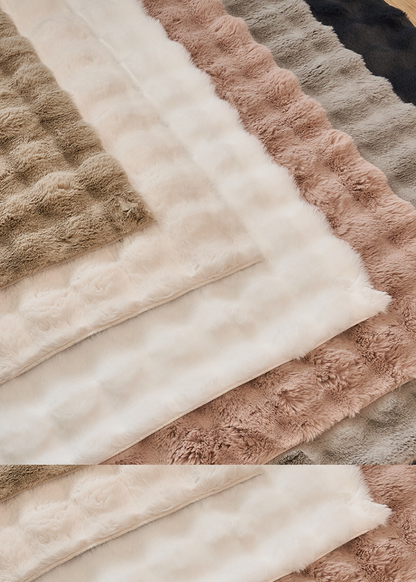 Bubble Peluş Halı Beyaz (80x300 cm)