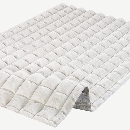 Cottele Peluş Halı Antrasit (100x200 cm) - 80x120 cm - KREM - 2
