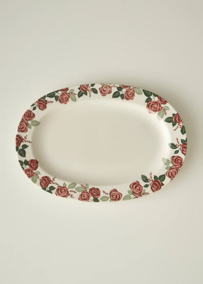Rose Porselen Bordürlü Sunum Tabağı (30 cm)