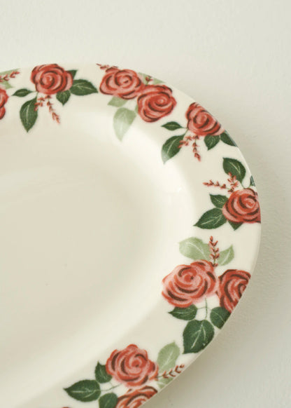 Rose Porselen Bordürlü Sunum Tabağı (30 cm)