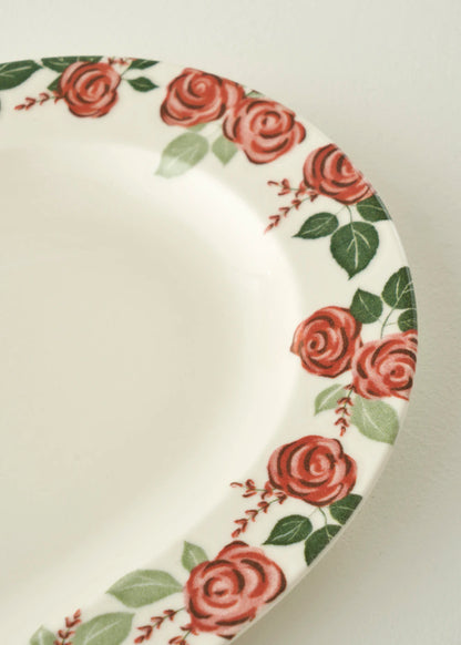 Rose Porselen Bordürlü Sunum Tabağı (25 cm)