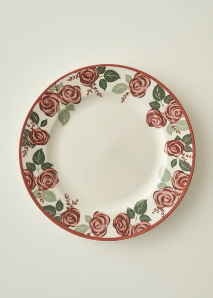 Rose Porselen Bordürlü Servis Tabağı (27 cm)