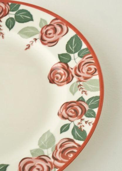 Rose Porselen Bordürlü Servis Tabağı (27 cm)