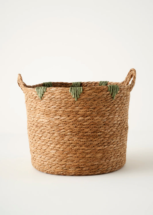 Auris Kulplu Sepet Naturel (30x28x24 cm)