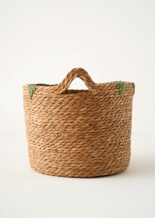 Auris Kulplu Sepet Naturel (30x28x24 cm)