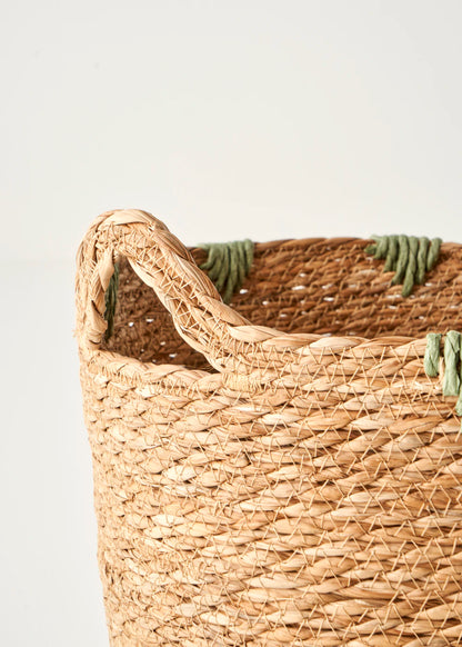 Auris Kulplu Sepet Naturel (30x28x24 cm)
