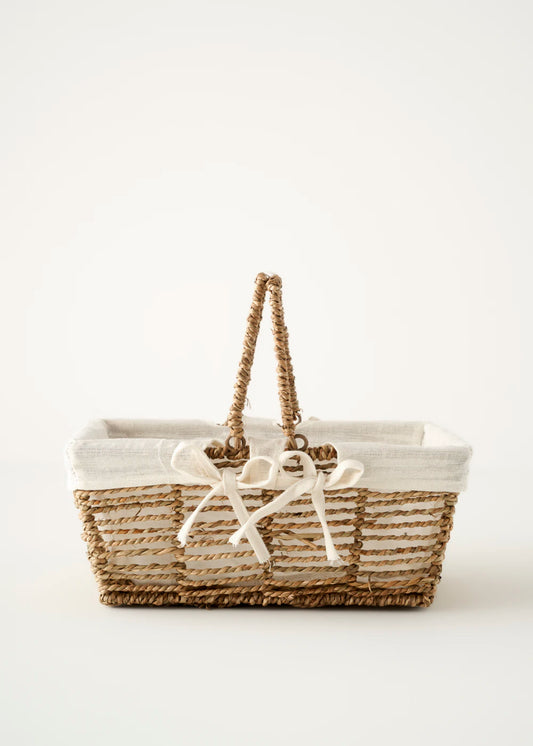 Arden Bezli Sepet Naturel (31x22x13 cm)