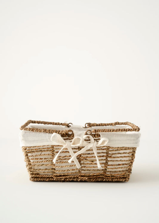 Arden Bezli Sepet Naturel (31x22x13 cm)