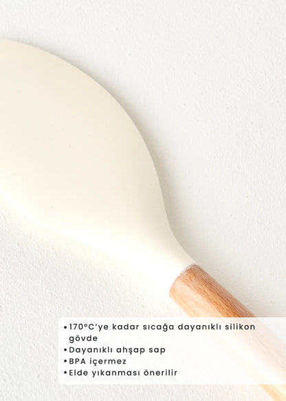 Olivia Silikon Spatula Krem (32x6x2 cm)
