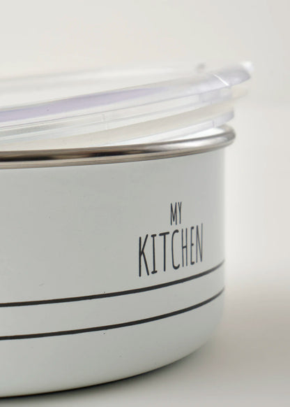 My Kitchen 3'lü Emaye Saklama Kabı Seti Beyaz
