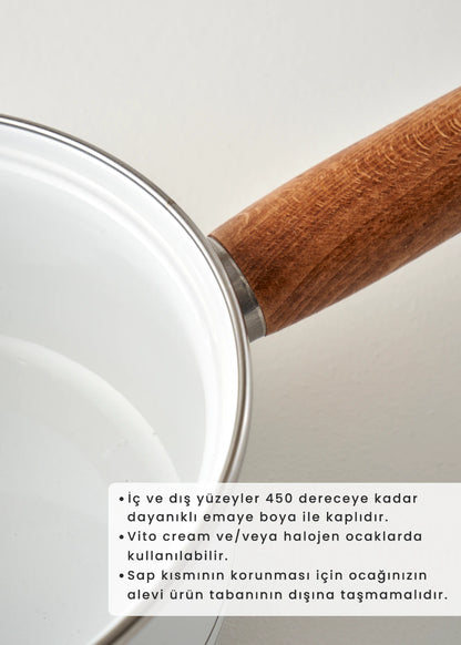 My Kitchen Emaye Sos Tenceresi Beyaz (1,6 lt)