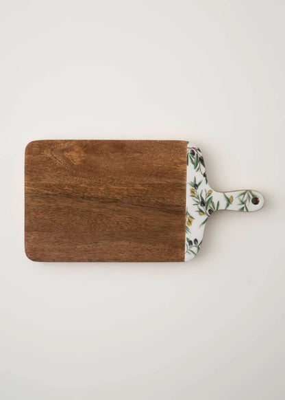 Olive Mango Sunum ve Kesme Tahtası Beyaz (40x20x2 cm)