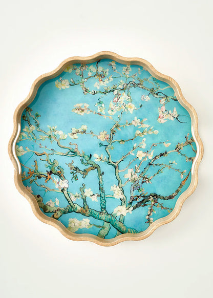 Van Gogh Almond Blossom Dekoratif Tepsi Turkuaz (34x4 cm)