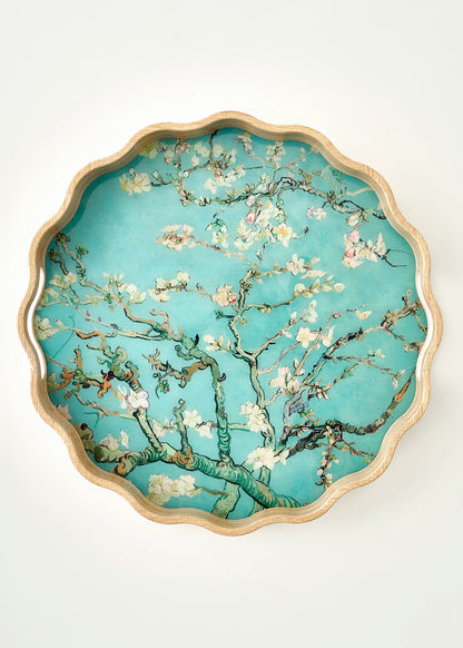 Van Gogh Almond Blossom Dekoratif Tepsi Turkuaz (34x4 cm)