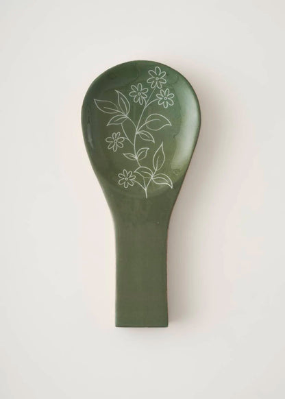 Floral Mango Kirli Kaşıklık Yeşil (25x11,2x2 cm)