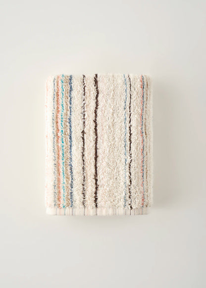 %100 Pamuk Stripe İpliği Boyalı 3'lü Yüz Havlusu Seti Krem (50x90 cm)