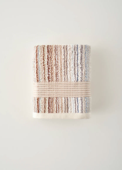%100 Pamuk Stripe İpliği Boyalı 3'lü Yüz Havlusu Seti Mavi (50x90 cm)