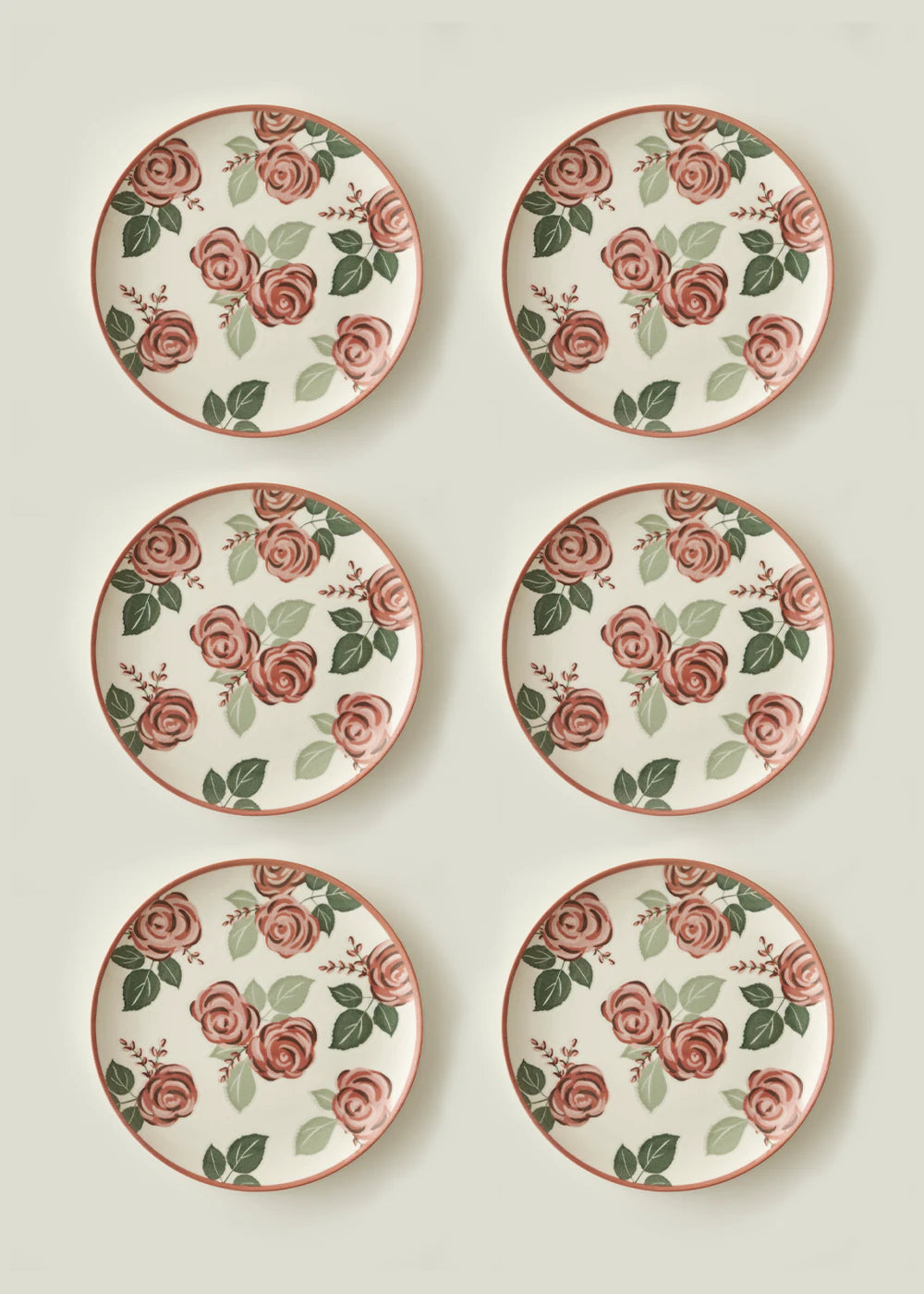 Rose Porselen 6'lı Servis Tabağı (26 cm)