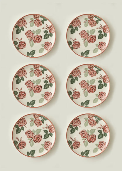 Rose Porselen 6'lı Servis Tabağı (26 cm)