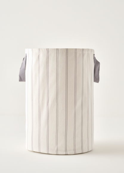 %100 Pamuk Stripe Çamaşır Sepeti Beyaz (36x50 cm)