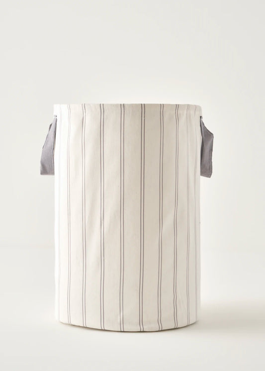 %100 Pamuk Stripe Çamaşır Sepeti Beyaz (36x50 cm)