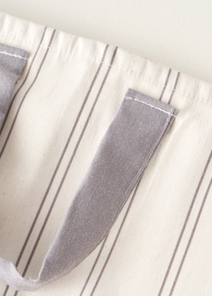 %100 Pamuk Stripe Çamaşır Sepeti Beyaz (36x50 cm)
