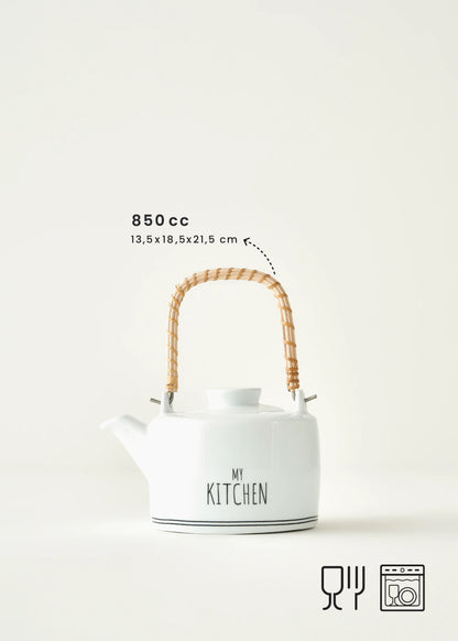 My Kitchen Porselen Demlik Beyaz (850 cc)