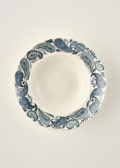 Paisley Porselen Makarna Tabağı Mavi (27 cm)