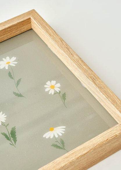 Daisy Dekoratif Cam Tepsi Yeşil (22x37 cm)