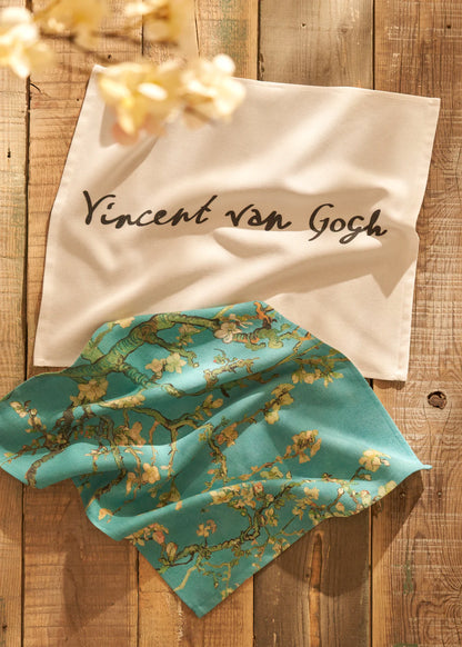 Van Gogh Almond Blossom Pamuklu 2'li Kurulama Bezi Turkuaz (40x50 cm)