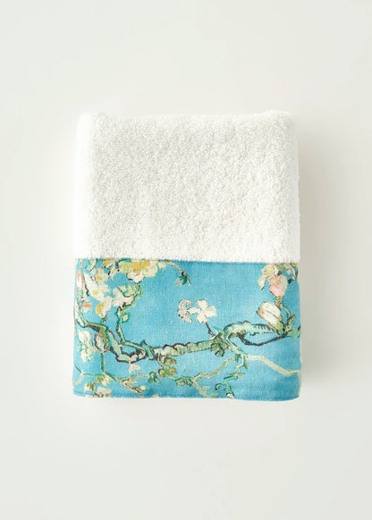 %100 Pamuk Van Gogh Almond Blossom Yüz Havlusu Turkuaz (50x90 cm)