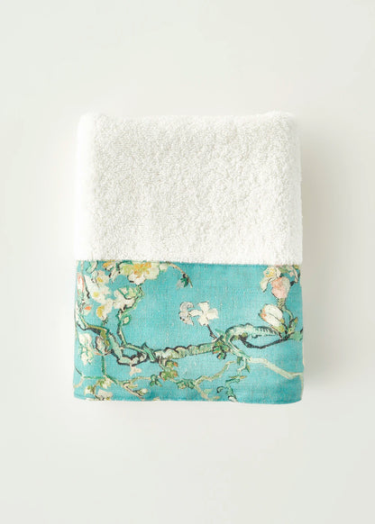 %100 Pamuk Van Gogh Almond Blossom Yüz Havlusu Turkuaz (50x90 cm)