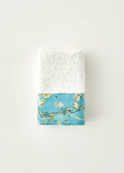 %100 Pamuk Van Gogh Almond Blossom El Havlusu Turkuaz (30x50 cm)